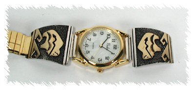 Hand made Native American Indian Jewelry; Navajo Sterling Silver Watch