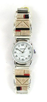 Hand made Native American Indian Jewelry; Navajo Sterling Silver Watch
