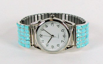 Hand made Native American Indian Jewelry; Zuni Sterling Silver Watch