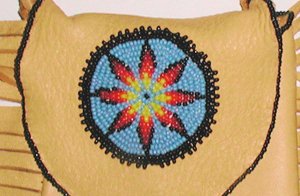 Native American Indian Buckskin Beaded Medicine Bag
