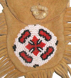 Native American Indian Buckskin Beaded Medicine Bag