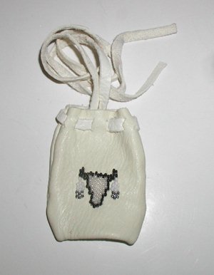 Native American Indian Buckskin Beaded Medicine Bag