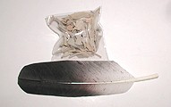 Native American Indian Sacred Smoke Bowl Blessing Smudge feather and sage