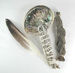 Native American Indian Sacred Smoke Bowl Blessing Smudge Kit