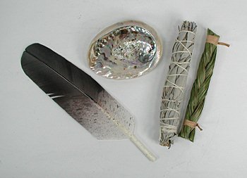 Native American Indian Sacred Smoke Bowl Blessing Smudge Kit