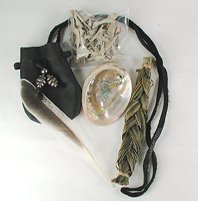 Native American Indian Sacred Smoke Bowl Blessing Smudge Kit