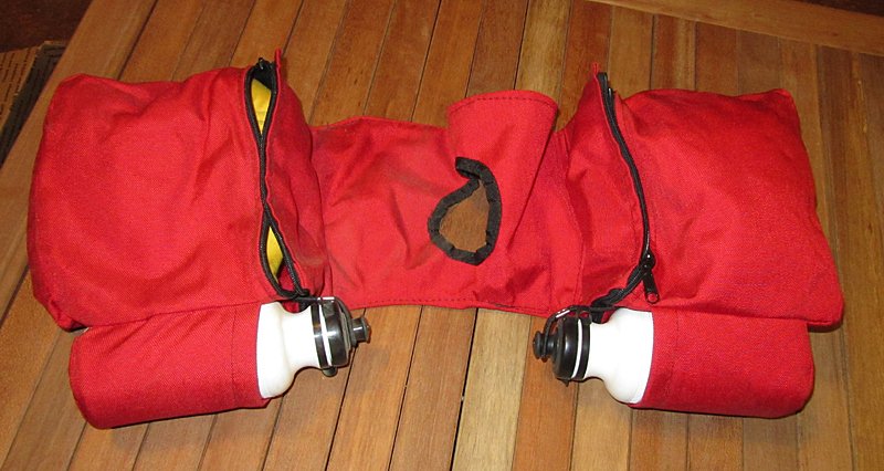 Sturdy Nylon Saddle Horn Bags With Bottles Heavy Red Nylon Gunderson Sunrise Products