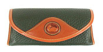 Authentic Dooney and Bourke eyeglass case ivy and British tan