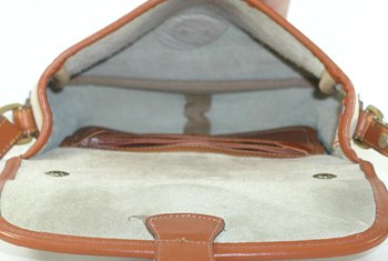 Authentic Dooney and Bourke All Weather R702 Vintage Square Carrier in Bone and British Tan