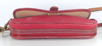 Authentic Dooney and Bourke red fabric Small Equestrian shoulder bag
