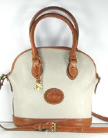 Authentic Dooney and Bourke All Weather Leather R04 Small Norfolk Case bone and British tan