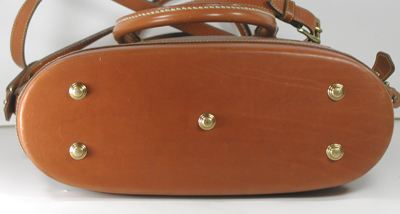 Authentic Dooney and Bourke All Weather Leather Large Norfolk Case Dark Taupe and Brithish tan