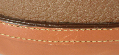 Authentic Dooney and Bourke All Weather Leather Large Norfolk Case Dark Taupe and Brithish tan