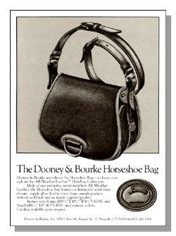 Dooney and Bourke Horseshoe Handbag advertisement from 1985