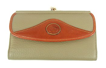 Authentic Dooney and Bourke Vintage Organizer Wallet taupe and British Tan