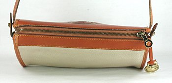 Authentic Vintage Dooney and Bourke Vintage All Weather Leather Zip Top bag bone and British tan
