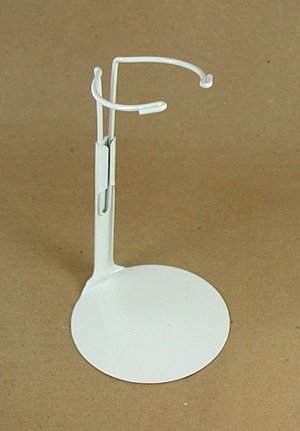 doll stand white metal