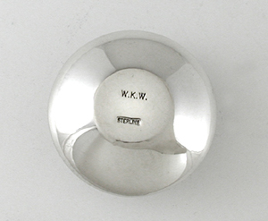 Authentic Native American sterling silver and Turquoise and Coral Salt Cellar by Navajo artist Wesley Whitman