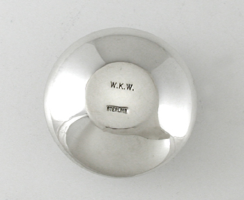 Authentic Native American sterling silver and turquoise seed pot by Navajo artist Wesley Whitman