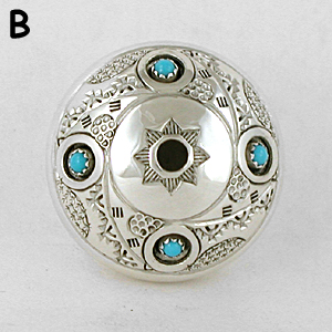 Authentic Native American sterling silver and turquoise seed pot by Navajo artist Wesley Whitman