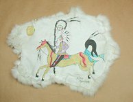 Lakota ledger art by Alan Monroe