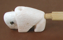 Authentic Native American Alabaster Ceremonial Bison Effigy Pipe by Lakota artisan Alan Monroe