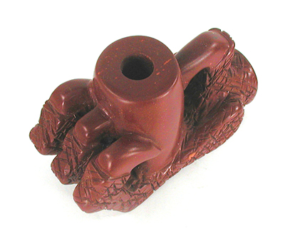 Authentic Native American catlinite pipestone eagle claw effigy pipe by Lakota artist Alan Monroe