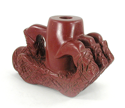 Authentic Native American catlinite pipestone eagle claw effigy pipe by Lakota artist Alan Monroe