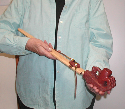 Authentic Native American catlinite pipestone eagle claw effigy pipe by Lakota artist Alan Monroe