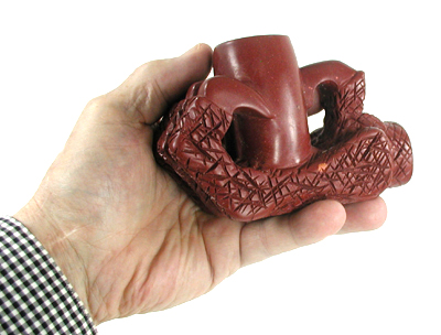Authentic Native American catlinite pipestone eagle claw effigy pipe by Lakota artist Alan Monroe
