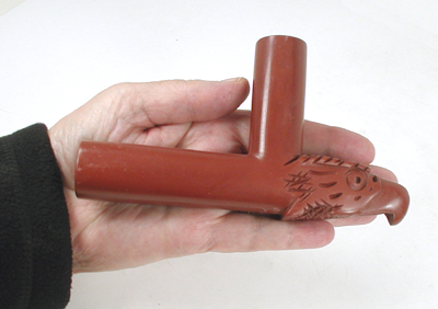 Authentic Native American catlinite pipestone effigy Eagle Pipe by Lakota artist Alan Monroe