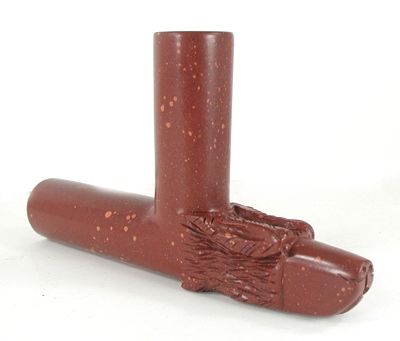 Authentic Native American catlinite pipestone wolf effigy pipe by Lakota Alan Monroe