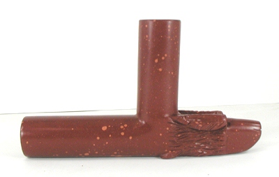 Authentic Native American catlinite pipestone wolf effigy pipe by Lakota Alan Monroe