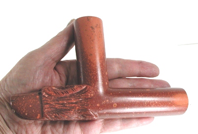 Authentic Native American catlinite pipestone wolf effigy pipe by Lakota Alan Monroe