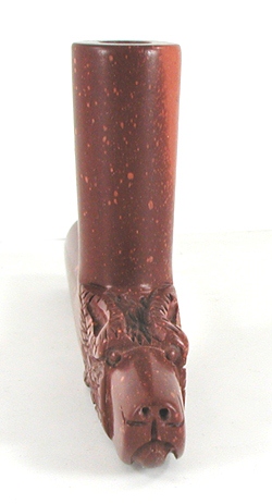 Authentic Native American catlinite pipestone wolf effigy pipe by Lakota Alan Monroe