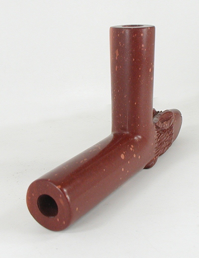 Authentic Native American catlinite pipestone wolf effigy pipe by Lakota Alan Monroe