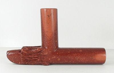 Authentic Native American catlinite pipestone wolf effigy pipe by Lakota Alan Monroe
