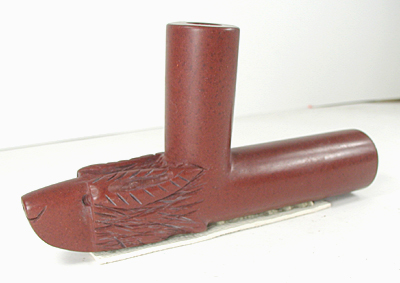 Authentic Native American catlinite pipestone wolf effigy pipe by Lakota Alan Monroe