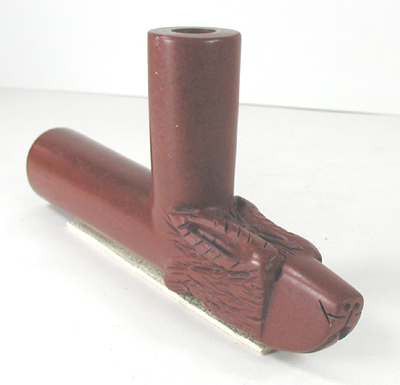 Authentic Native American catlinite pipestone wolf effigy pipe by Lakota Alan Monroe