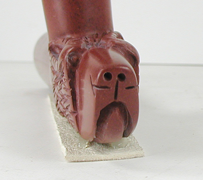 Authentic Native American catlinite pipestone wolf effigy pipe by Lakota Alan Monroe