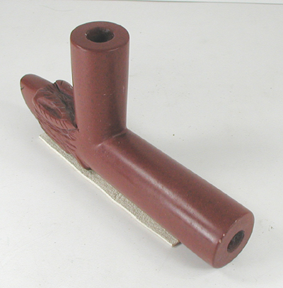 Authentic Native American catlinite pipestone wolf effigy pipe by Lakota Alan Monroe