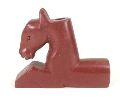 Authentic Native American catlinite pipestone effigy horse pipe by Lakota artist Alan Monroe