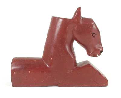 Authentic Native American catlinite pipestone effigy horse pipe by Lakota artist Alan Monroe