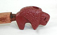 Catlinite Lakota buffalo offering pipe