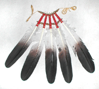 Authentic Native American five feather Eagle pipe drop by Lakota artist Alan Monroe