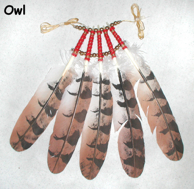 Authentic Native American five feather owl pipe drop by Lakota artist Alan Monroe