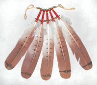 Authentic Native American five feather hawk pipe drop by Lakota artist Alan Monroe