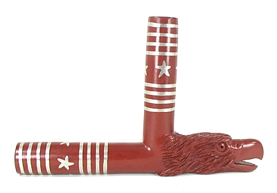 Authentic Native American catlinite pipestone four winds eagle effigy pipe by Lakota Alan Monroe