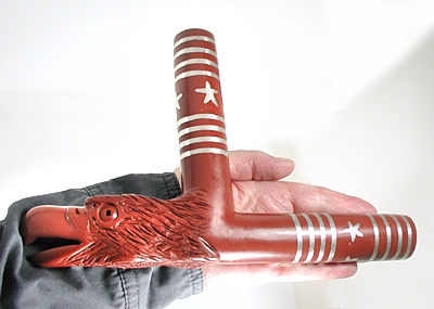 Authentic Native American catlinite pipestone four winds eagle effigy pipe by Lakota Alan Monroe
