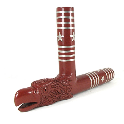 Authentic Native American catlinite pipestone four winds eagle effigy pipe by Lakota Alan Monroe